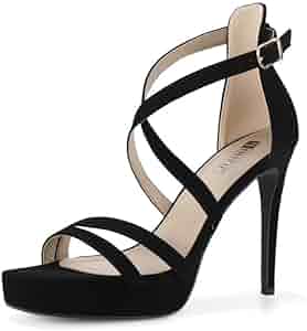 ojos オホス Multistrap Stiletto Heels Black Amazon.com | IDIFU Black Heels Platform Heels for Women