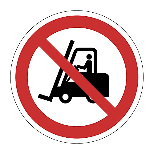 400mm Self-Adhesive No Forklift Trucks Floor Sticker - Durable Anti-Slip Vinyl Safety Sign for Restricted Zones & Workplace Traffic Control, Easy Peel & Stick