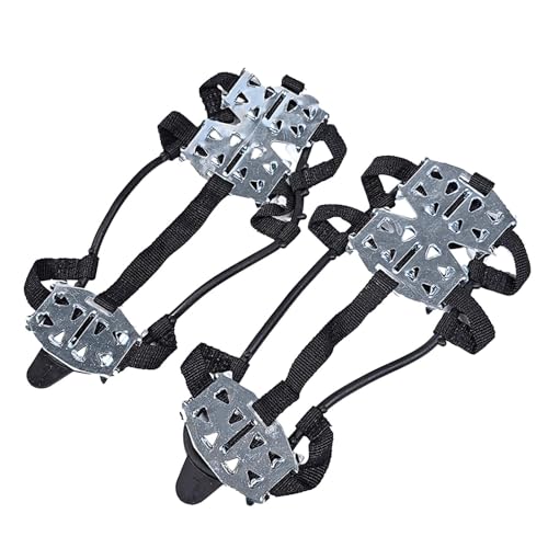 Yiju Crampons Ice Cleats for Men Women Snow Grips Snow Traction Cleats for Snow Walking Outdoor Activities Hiking Mountaineering, M