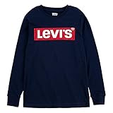 Levi's Boys' Toddler Long Sleeve Box Tab Graphic T-Shirt, Dress Blues, 3T