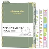 Appointment Book 2025-2026, Hourly Planner from August 2025 - July 2026, 6.3'×8.6' Small Weekly & Monthly Appointment Planner, Daily Agenda with 30-Minute Interval for Office School, Green