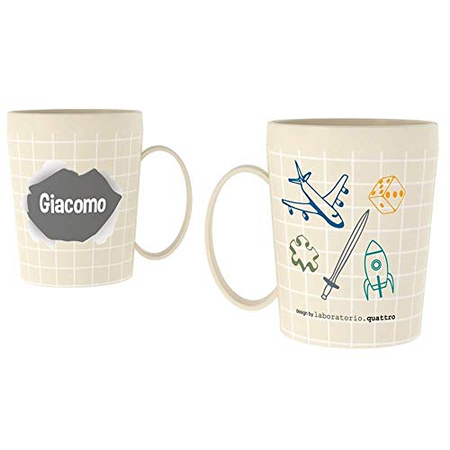 Tazza in plastica con nome e disegni - giacomo