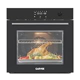 Garvee 24 Inch Built-In Single Wall Oven, 2.5 Cu.Ft Electric Oven with Touch & Mechanical Knob Control, 8 Modes, 3000W, ETL Certified, Black