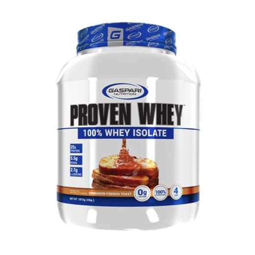 Gaspari Nutrition Proven Whey, 100% Hydrolyzed Whey Isolate, High Protein, Lactose Free, Low Carbohydrate and Low Sugar (4 lb, Cinnamon French Toast)