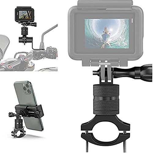 Bike Camera Handlebar Mount with Motorcycle Phone Mount Holder for GoPro Hero 9 8 7 6 5 4 Session, Action Camera, OSMO (Regular)