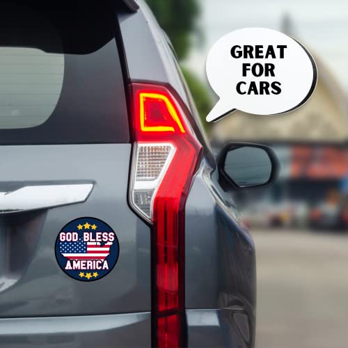 Image of God Bless America Star Magnet, USA Themed Car Decal, Accessory for Refrigerator, Mailbox, and Other Magnetic Surfaces, 5.5 Inches