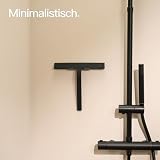 Designfabrik Hamburg Ściągaczka do prysznica | Silikonowy ściągacz do prysznica | Uchwyt ściągaczki do okien bez wiercenia | Nowoczesny design | 23 cm | Czarny