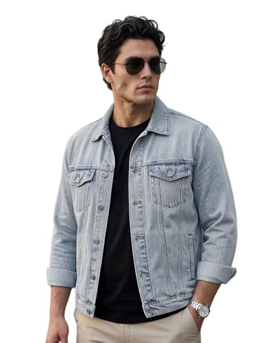 Image of Urbano Fashion Men's Regular Fit Washed Full Sleeve Denim Jacket