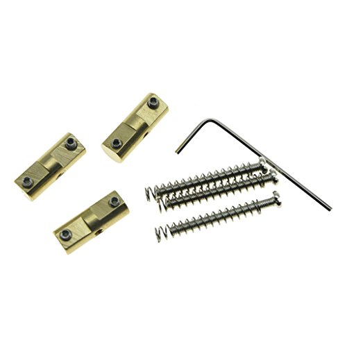 Kaish Vintage Compensated Tele Bridge Saddles Brass Guitar Saddles With Chrome Screws For Telecaster/Tele #TOP3
