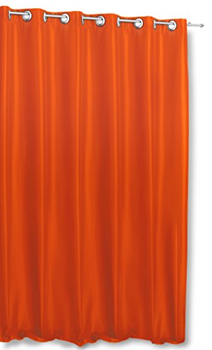 Haus und Deko Thermo Vorhang Ösen orange hell 245x245 extra breit Polar Fleece Gardine