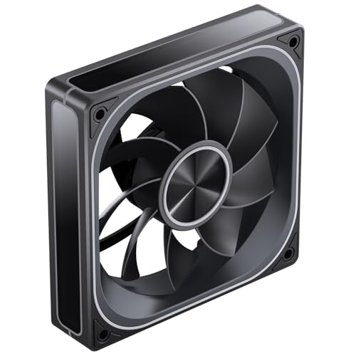 Image of JONSBO ZA-120BR (Reverse) PC Case Fan, Reverse Blade,Silent Computer ARGB Fan with 4-Sides Infinity Mirror Fans 1800RPM, PWM Integrated M&F Head,Aluminum Nameplate, 28MM Thick,Black