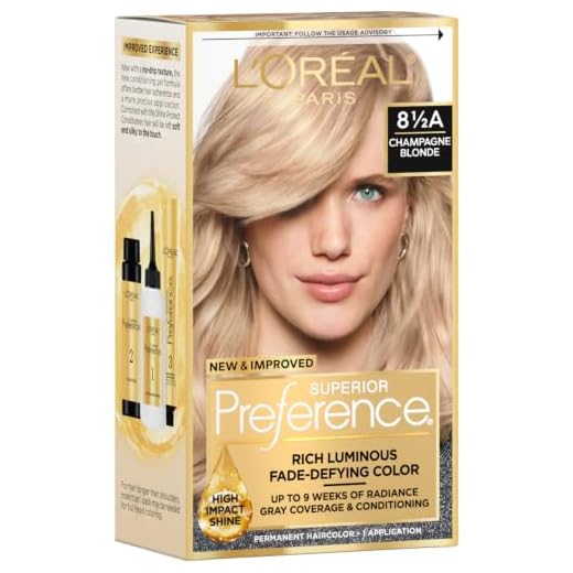 L'Oreal Paris Superior Preference Fade-Defying + Shine Permanent Hair Color, 8.5A Champagne Blonde, Pack of 1, Hair Dye