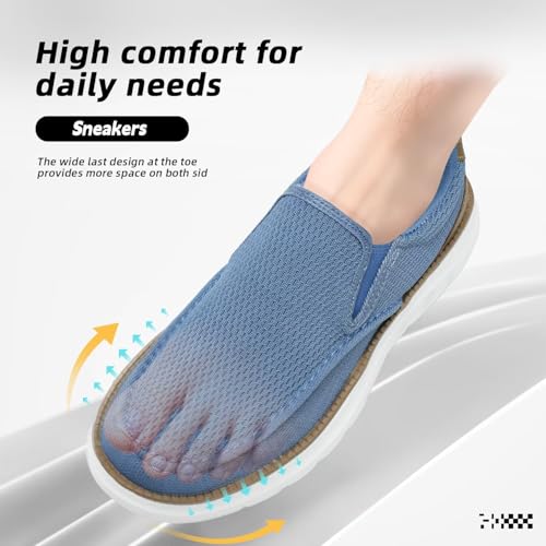 Image of Mens Casual Loafers Slip-on Boat Mesh Walking Shoes Business Oxfords Sneakers Work Comfortable Lightweight Soft Sole