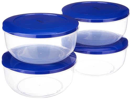 Amazon Brand – Solimo Nestable & Stackable Container Set, Round, 2700 Ml, Set Of 4, Blue For Rs. 170 @ 76 %