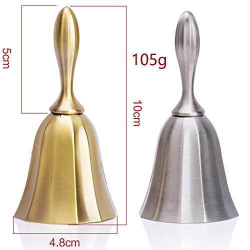 Bronze Bells Silver Hand Bell For Wedding Ringing Loud Reception Dinner Hotel Classroom For Adults Seniors Kid Counter Hall Table Loud Bells #TOP1