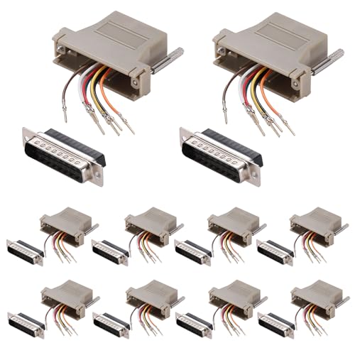 Adaptateur Ethernet DB25 mâle pour prolonger un port série 25 broches via câble RJ45 LAN