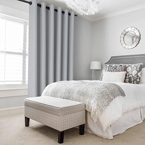 Image of DWCN Patio Sliding Door Curtains-Extra Wide Blackout Thermal Curtain Panel with Back Tab& Rod Pocket for Bedroom Partition, 100x96 Inches, Silver Greyes, Silver Grey