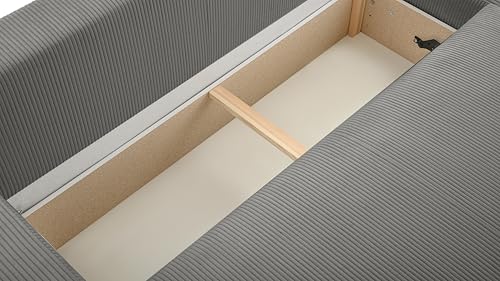 AXLIVING Graues Sofa mit Schlaffunktion – Catea U Cord Wohnlandschaft 364 cm – Bild 8