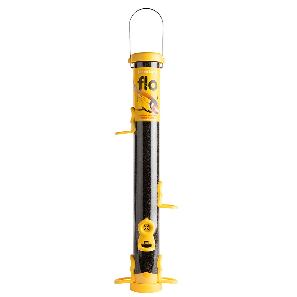 Jacobi Jayne® flo™ Bird Feeder - Bird feeders for small birds. Easy clean bird seed feeder. Won't clog or block. Flo™ hanging bird feeder for wild bird seed. 2 YEAR GUARANTEE. Classic green, small. — view 10