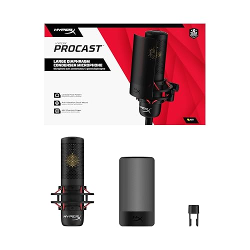 HyperX ProCast – Micro avec condensateur à grand diaphragme, connexion XLR