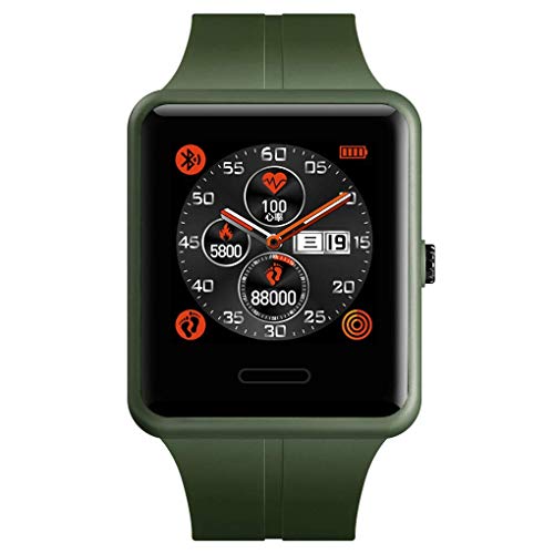 MNBVC Reloj Digital, Monitor de Actividad física, Pantalla a Color con presión Arterial y frecuencia cardíaca, calorías, monitorización del sueño, Hombre, Mujer, niños, Elegante, Impermeable,