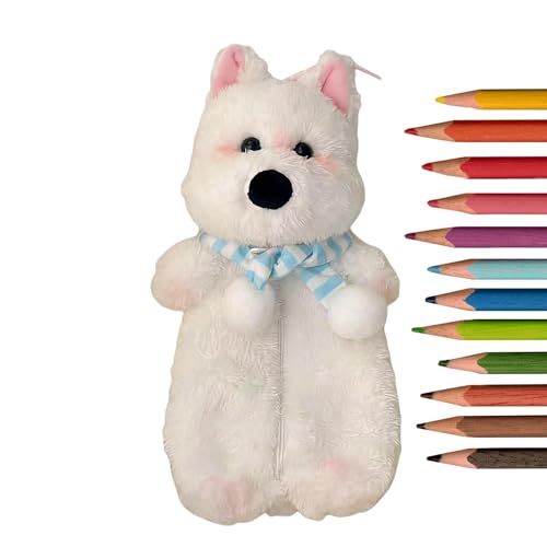 Estuche De Plumas,Kits De Oficina Suave Para Suministros | Estuche De Lápices De Felpa Animales | Para Escuela Oficina Accesorios Accesorios Bolígrafos Auriculares Borrador Regla, Tierras altas del