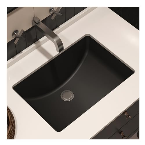 MEJE #202F -21' Undermount Rectangle Bathroom Sink, Porcelain Ceramic Vanity Undermount Sink, Matte...