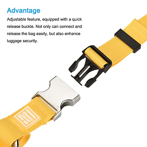 Image of MECCANIXITY Luggage Strap, Jacket Gripper Holder Suitcase Belt Carry Clip for Backpack Travel Accessory, Yellow