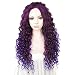 Ebingoo Fashion Purple Ombre Lace Front Wig Long Curly Wavy Synthetic Lace Party Wigs Heat Resistant Fiber