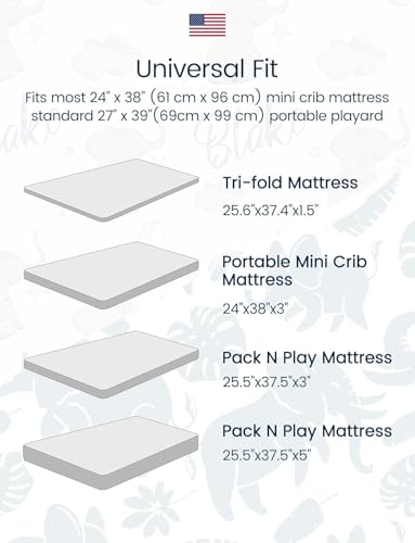 Image of Pack and Play Sheets, Buttery Soft Graco Pack n Play Sheets Fitted for Boys and Girls - Stretchy Microfiber Mini Crib Sheets 2-Pack