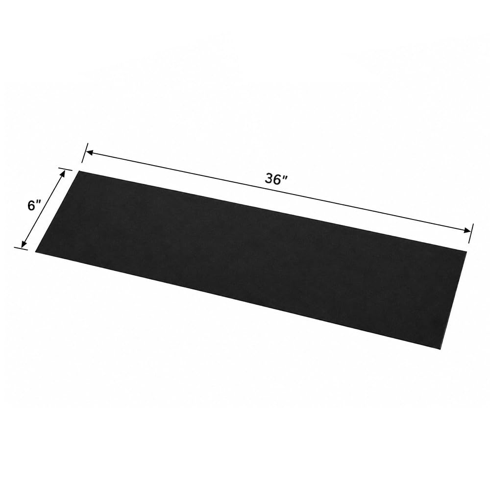 Buna-N Hoja, parte trasera adhesiva, negro, 0.062" de grosor, 12" de ancho, 12" de largo, 50A Durometer, ASTM D2000 BF, 6 inches width, 60A Durometer, Negro, 1