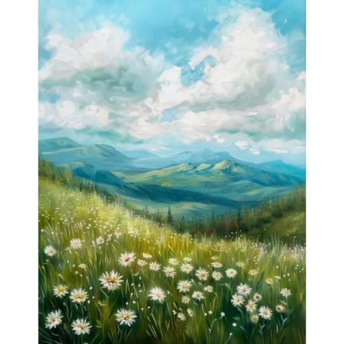 Cuadro de lienzo de flores silvestres para decorar el salón en primavera, 40x50cm sin marco