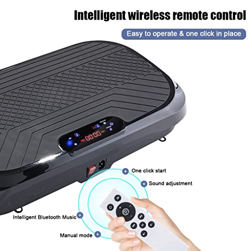 Plataforma vibratoria, masajeador vibratorio de cuerpo completo con velocidad ajustable, control remoto y bandas de resistencia para entrenamiento en gimnasio casero miniatura 4