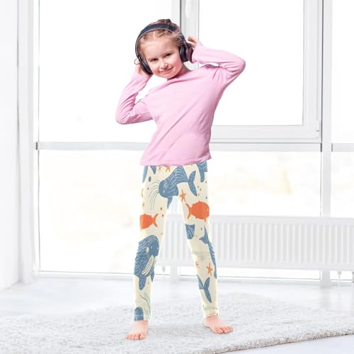 Bolaz Toddler Girls Leggings Printed Yoga Pants Leggings Walrus and Fish Sea Stars for Kids4