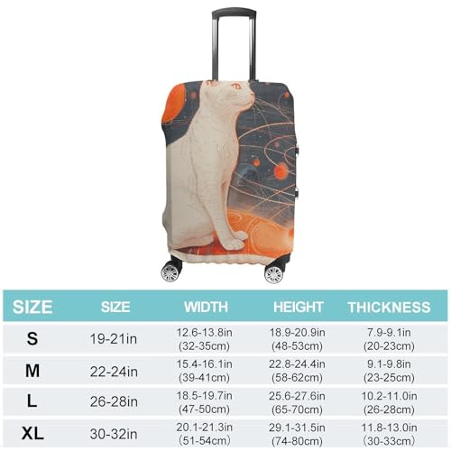 Cats And Planets Travel Luggage Cover Anti-scratch Suitcase Cover Elastic Suitcase Protective Cover Fits 19-32 Inch Luggage M2