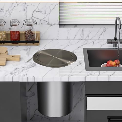 Contenedor de basura con tapa abatible, acero inoxidable 9/12 L miniatura 4