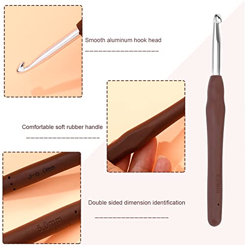 Image of Crochet Hook, 6.0 mm Ergonomic Crochet Hook, Crochet Needles for Arthritic Hands, Knitting Needles with Soft Handle Beginners and Experienced Hobbyists (6.0 mm)
