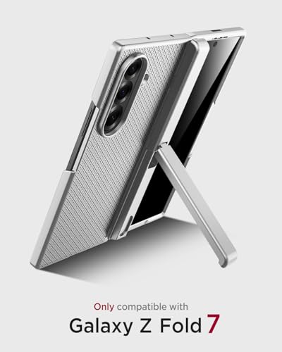 Coque Samsung Z Fold 7 rigide Premium avec texture argentée