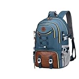 WDSBZNB Mochilas Escolares Mochilas de viaje multibolsillos, bolsos hombro multiusos for exteriores, mochila almacenamiento equipaje, escolar impermeable(Blue)