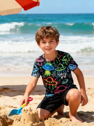 Image of uideazone Tshirts for Boys Kids Short Sleeve T-Shirt 3D Graphic Tee Shirts Tops Clothes 4-16 Years