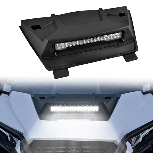 SLORIMOD Sport Hood Scoop with LED Spotlight for Polaris RZR XP 1000/ XP 4 1000 2024 2025 Accessories, PP Material Turbo Hood Scoop with LED Auxiliary Light Kit Replacement Air Intake Kit