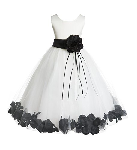ekidsbridal Rose Petals Ivory Flower Girl Dress Birthday Girl Dresses Reception Dress 007ss