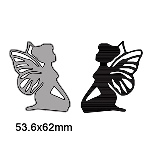 OTCRAFT 8PCS Beautiful Angel Wings Girl Metal Cutting Die Template for Scrapbook DIY Craft Photo Album Card and Invitation Card Paper Card Decoration Embossing - Image 3