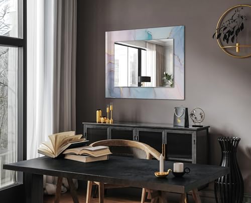 Miroir imprimé design moderne sans cadre miroir mural 80x60cm