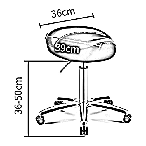 Tabouret de selle rotatif à 360 degrés avec piètement mobile et robuste - 3