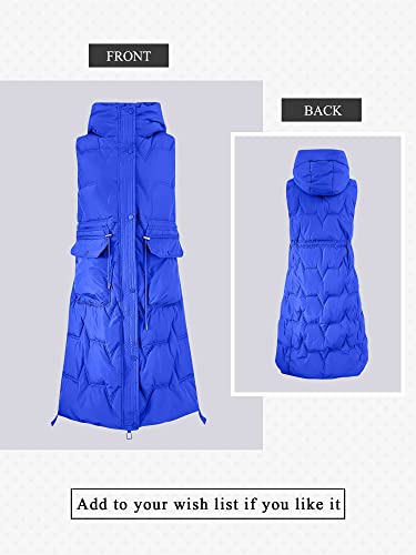 Ytfsrukp Oversized Long Down Vest for Women Outdoor Coats with Hood Long Puffer Vest Winter Coats Sleeveless Warm Jacket3