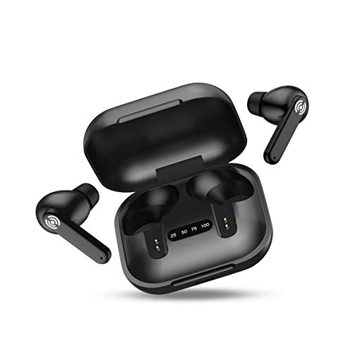 Boomaudio Tremor True Wireless In Ear Earbuds With Mic & Compact Charging Case, Up To 15 Hours Playtime, Bluetooth 5.0, Ultra Deep Bass Stereo Speakers, Ipx4 Waterproof (Black)
