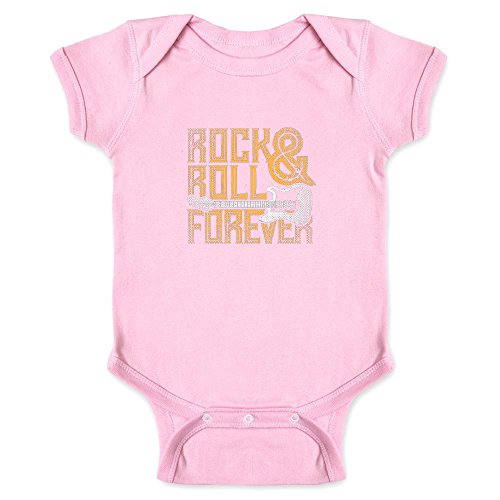 Image of Pop Threads Rock and Roll Forever Music Retro Vintage Guitar Band Vintage Infant Baby Boy Girl Bodysuit