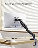 HUANUO Single Monitor Mount, 13 to 32 Inch Monitor Arm, Adjustable Monitor Stand, Vesa Mount with Clamp and Grommet Base - Fits 4.4 to 19.8lbs LCD Computer Monitors #5