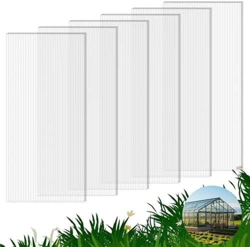 Best polycarbonate twin wall greenhouse sheets that gardeners love 7 6 Pack Polycarbonate Greenhouse Panels, 4